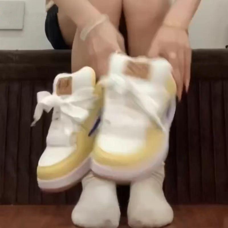 Original Niche Milk Yellow Lightning Shoes Bread Shoes Women's Original Versatile Low-top Board Shoes Women's Retro Casual Shoes