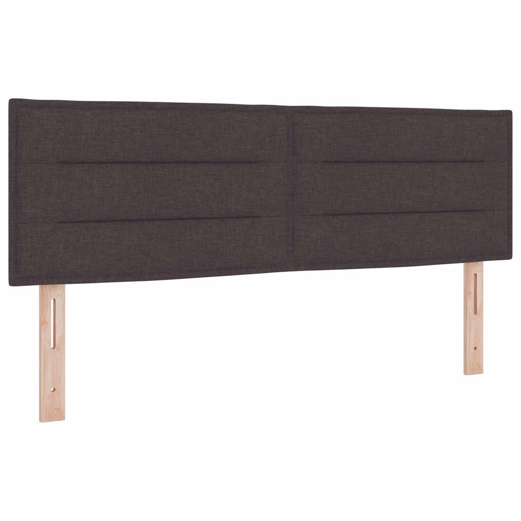 Box Spring Bed with Mattress Dark Brown 140 x 190 cm Fabric