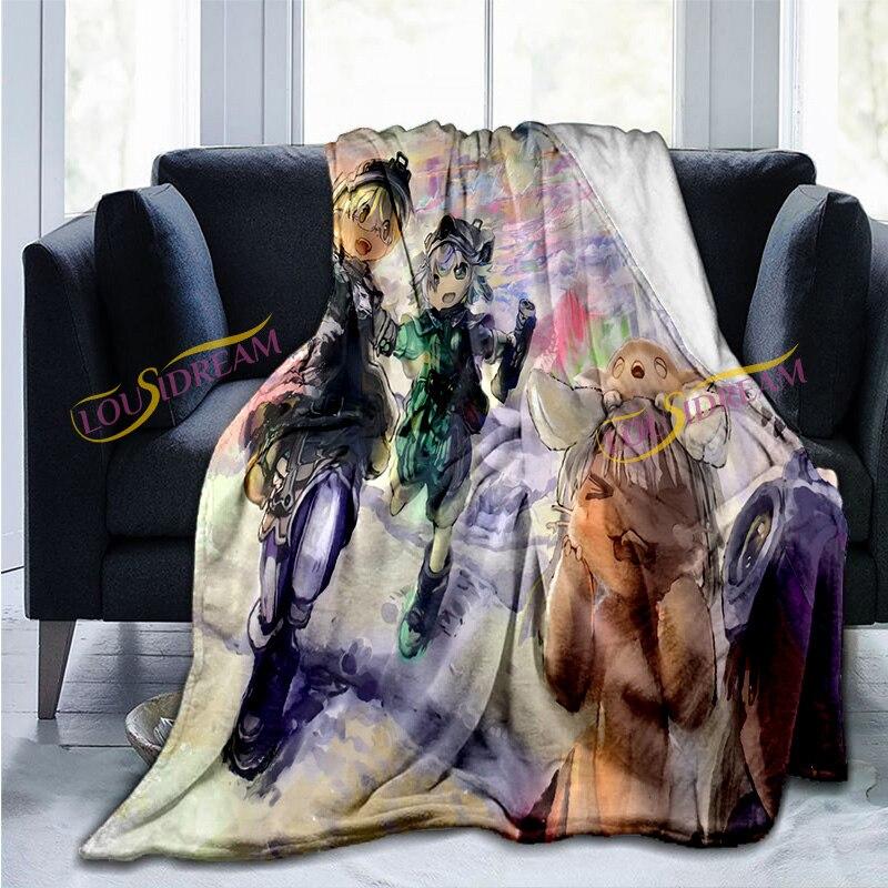 Anime feito no abismo impressão lance cobertores bebê quente sofá cama sala de estar durável decoração para casa cobertor de flanela para adultos e crianças