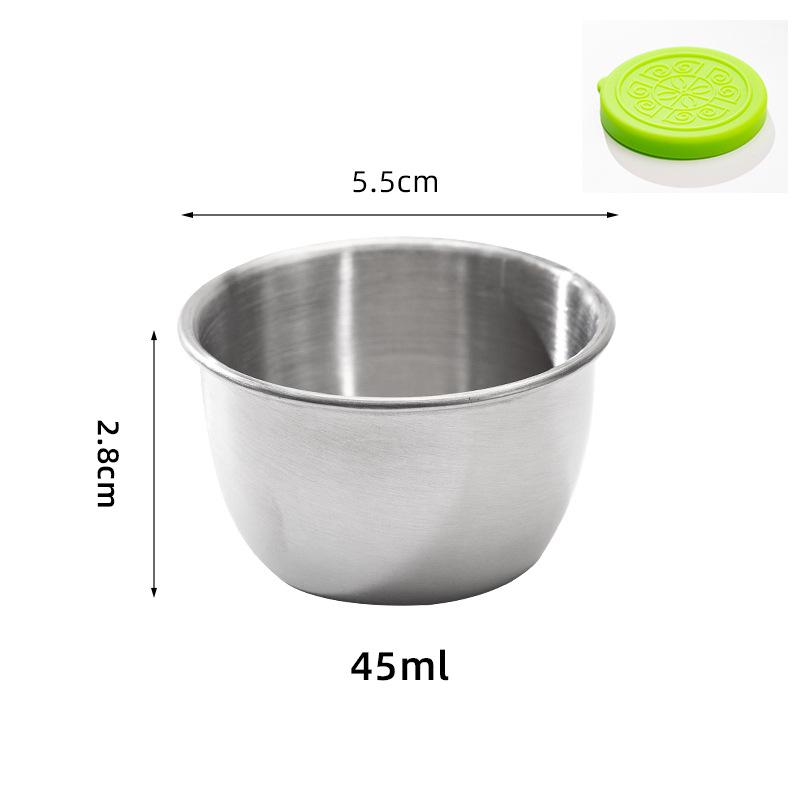 304 Stainless Steel Mini Sauce Cup with Sealed Silicone Lid for Outdoor Salad Dipping