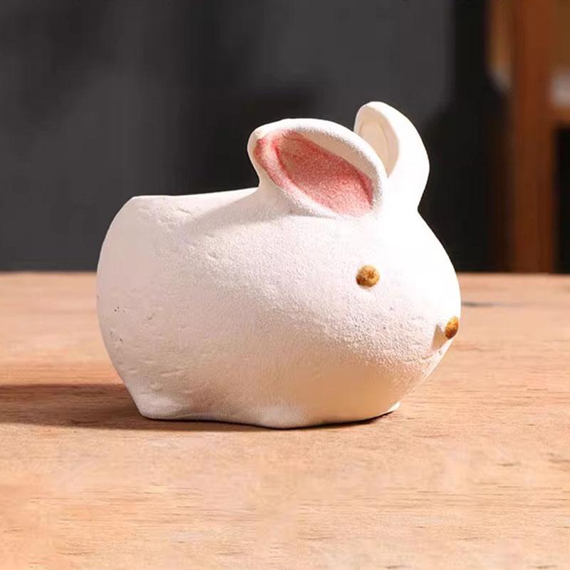 Cartoon Flower Pot Animal Vase Ceramic Rabbit Duck Fox Garden Courtyard Succulent Potted Table Top Small Vase Home Decor Gifts
