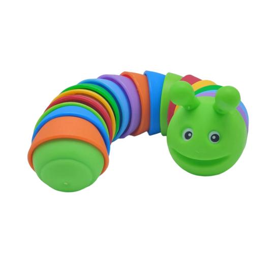 Stress Relief Slug Fidget Toy Articulated Stretch Caterpillar Sensory Toy Portable Travel Bendable Colorful Worm Toy Party Favors