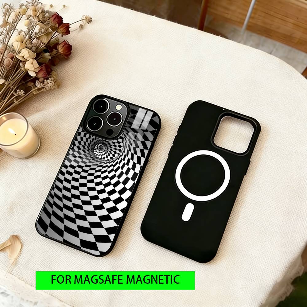 Minimalist Geometric Patterns  Phone Case For iPhone17,16,15,14,13,12,11 Plus,Pro Magnetic with Magsafe Wireless Charging