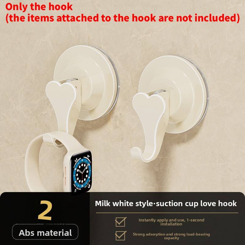 Modern Minimalist Plastic Suction Cup Hook For Kitchen Bathroom Wall Mounting Strong Hold