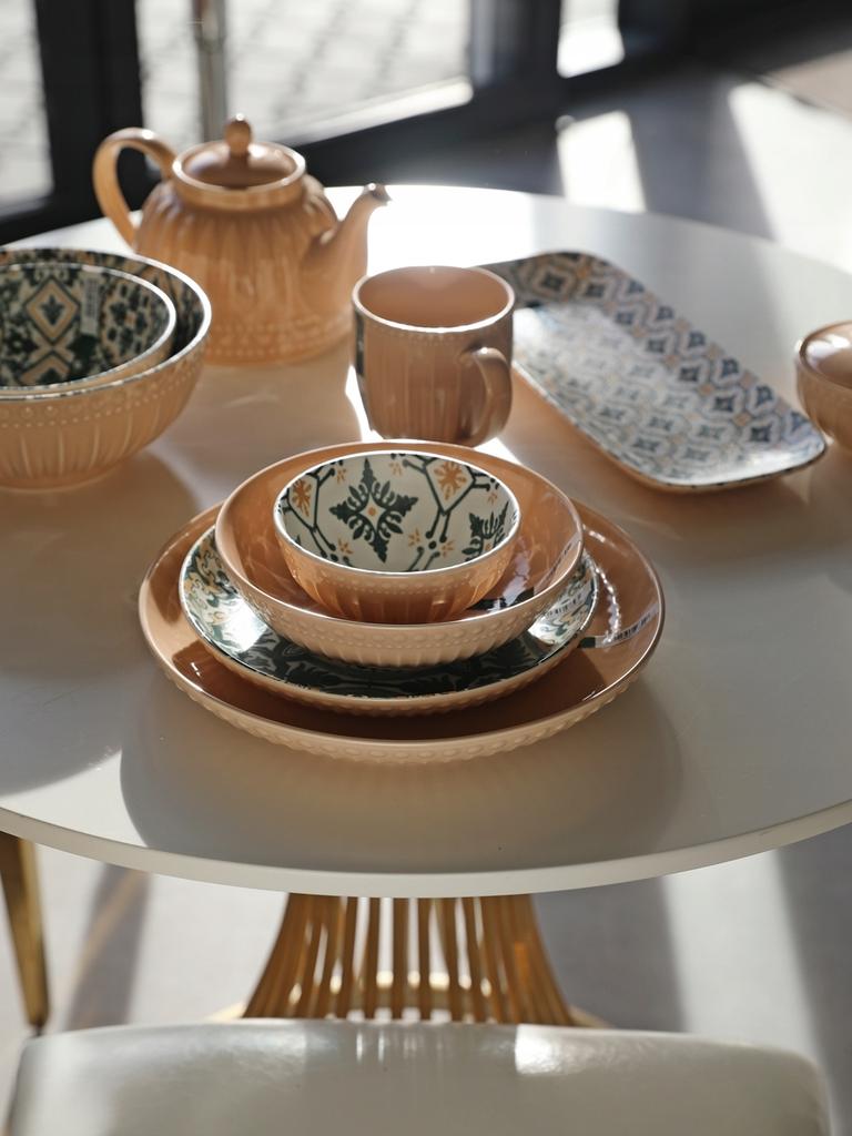 BOWL 12 Cm CERAMIC BOUILLON BOWL SALAD BOWL MOSAIQUE BEIGE