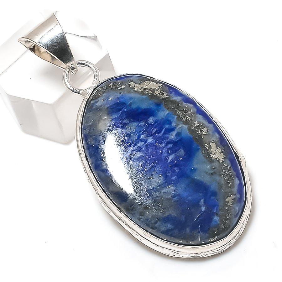 

Лазурит Драгоценный камень 925 Стерлинговое серебро Ювелирное изделие Подвеска 2,05