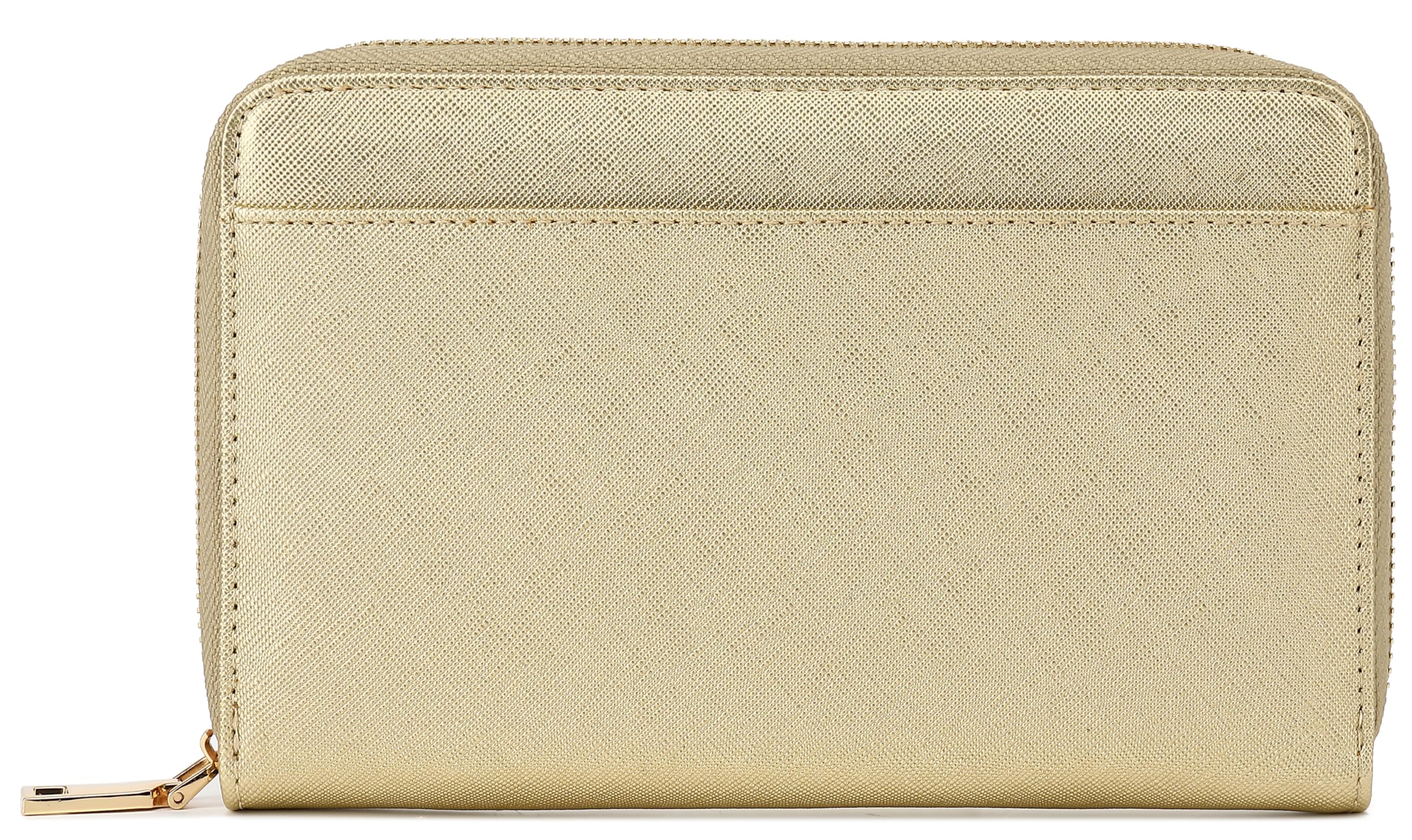 

K·LORD Женский кожаный чехол для сберегательной книжки с защитой от магнитных полей, RFID-защитой, большой вместимостью, защитой от скимминга, круговой молнией, чехол для паспорта и карт (Золото)