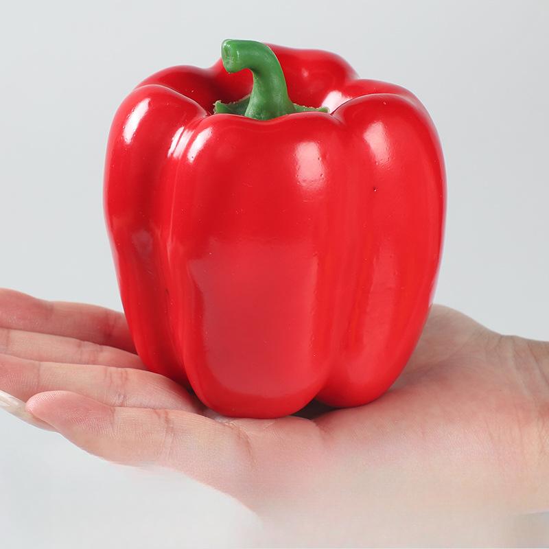

4pcs Simulation Bell Pepper Foam Fake Vegetables Fruits Home Props Ornaments Artificial Red Green Yellow Peppers Model Toy красный