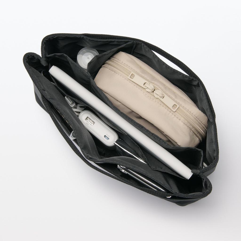 MUJI Nylon Tasche-in-Tasche, Schwarz, ca.. 27 x 11 x 18,5 cm, 83525491
