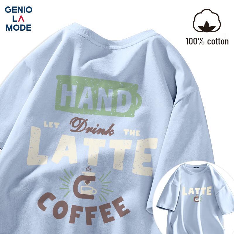 GENIOLAMODE Men s Loose Fit Pure Cotton Round Neck Short Sleeve T-shirt 2XL