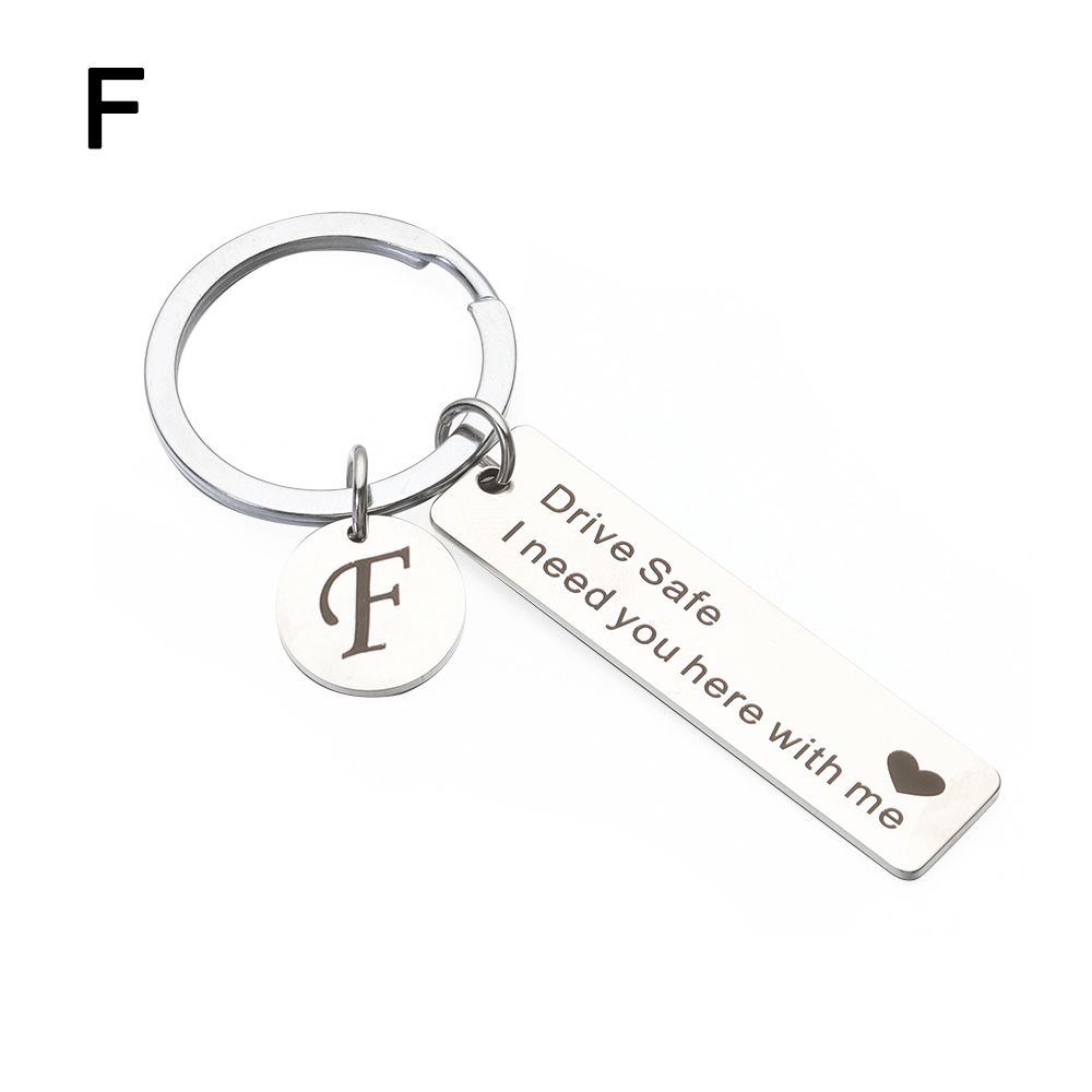 Decoration A-Z 26 Initials Lettering Key Ring Drive Safe Keychain Lover Gifts Fashion Jewelry