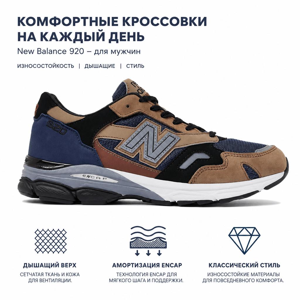 New Balance 920 Made In England Reverse Pack Men Sneakers Blue Navy Black M920INV