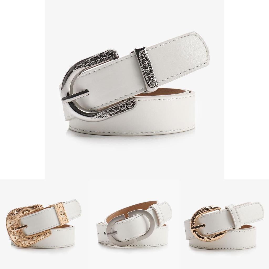 Simple Sophistication Pu Leather Belt With Metal Buckle For Fashionable Outfits