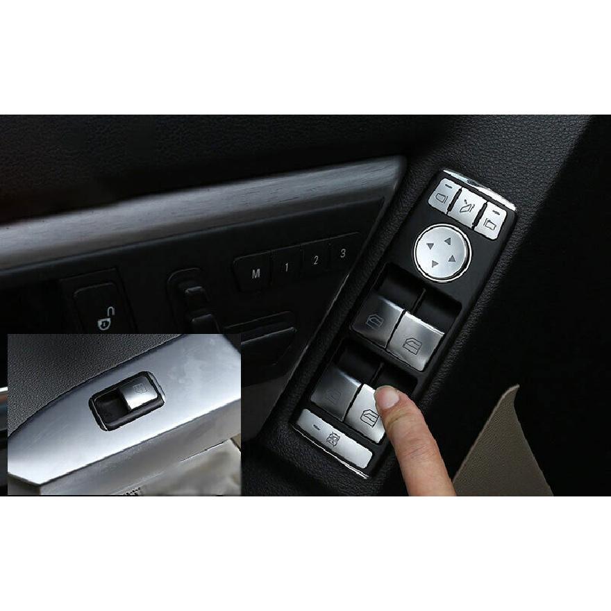 Matte Silver Window Switch Button Garnish Sticker 14X For Benz C-Class 2010-2014