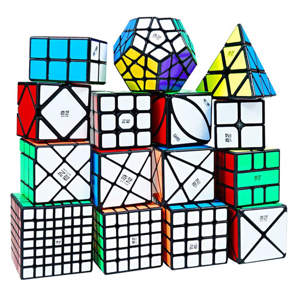 

QIYI Speed ​​Magic Cube 3X3X3 4X4X4 5X5X5 головоломка черные наклейки Magic Cube образование обучение Cubo Magico игрушки для детей
