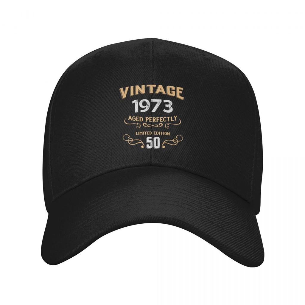 Vintage 1973 50 Years Aged Perfectly Gift Baseball Cap Designer Hat Designer Cap Hard Hat Funny Hat Caps For Women Men's