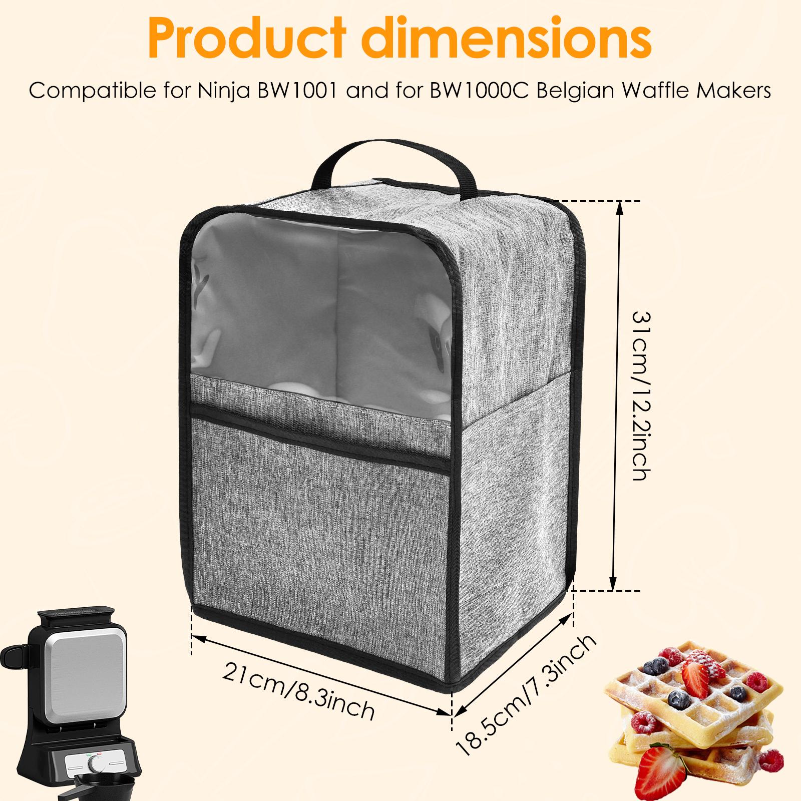 

Waffle Maker Dust Cover Oxford Fabric Waterproof Waffle Machine Protector with Visual Window and Pocket Kitchen Appliance Cover