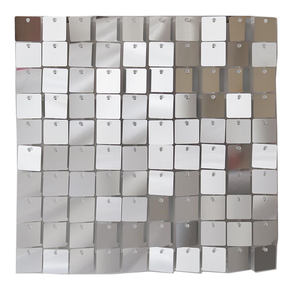 Square Shiny Snap-Lock Wind-Driven Sequin Panels for Background Wall Decoration