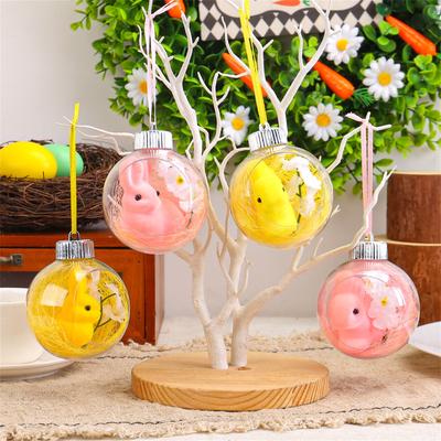 Boule acrylique de Pâques, décoration, lapin transparent, boule suspendue, boule ronde, décoration d'ambiance, pendentif de fenêtre