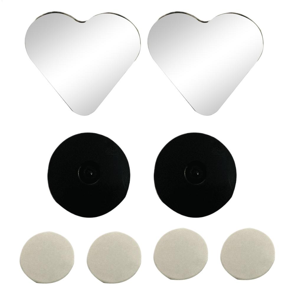 

Side View Mirror for Car 1 Pair Cute Heart Shape Side Mirror Auxiliary Stick-On Design Rearview Mirror Car Accessories for Car
