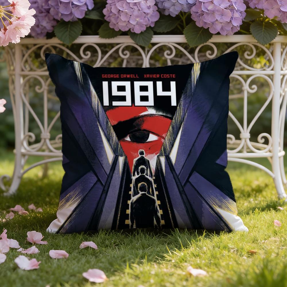 N-Nineteen E-Fighty-Four Cushion Cover Home & Car Dual-Scene Pillow Cover: Reversible for Premium Comfort