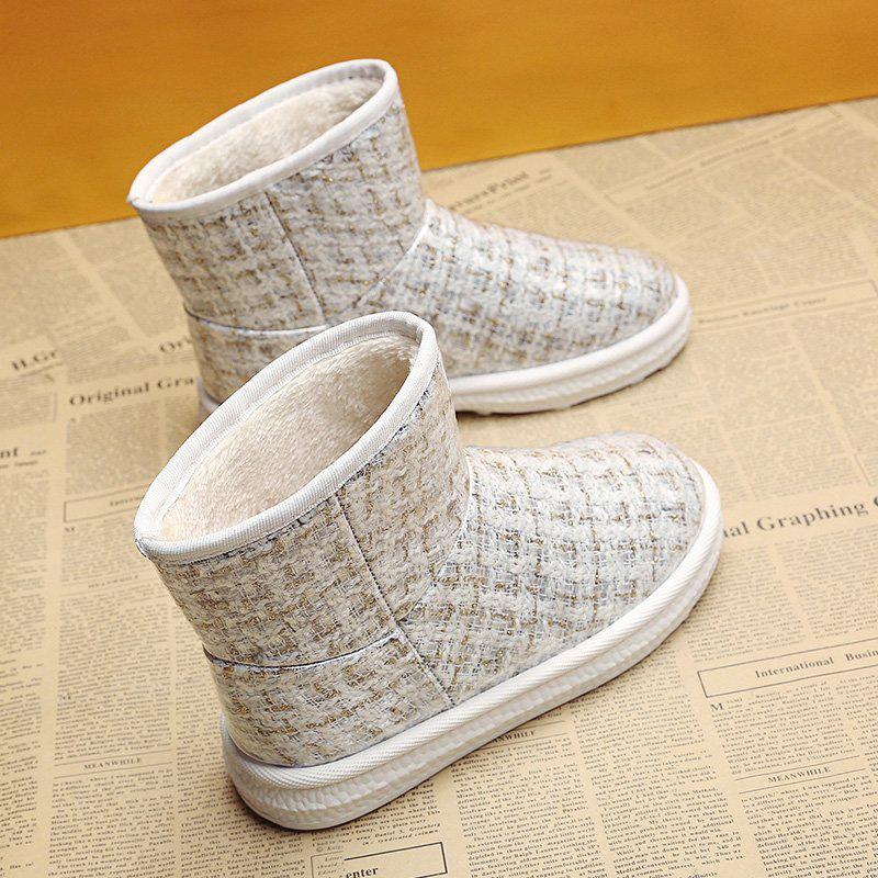 

Зарубежная мода женские новые бархатные утолщенные теплые водонепроницаемые и нескользящие зимние хлопковые ботинки женские 36 белый