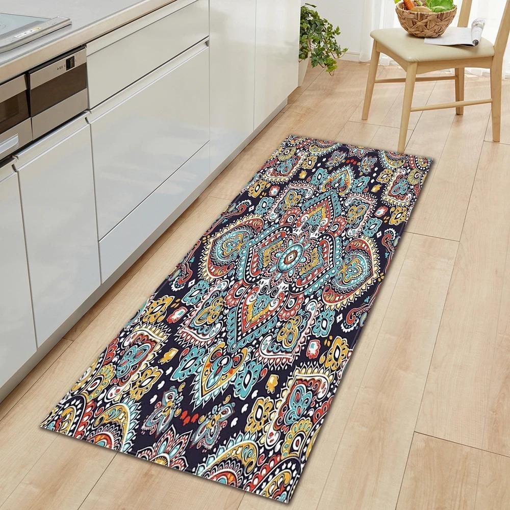 Bohemian Retro Mandala Pattern Home Kitchen Floor Mat Door Front Decoration Floor Mat