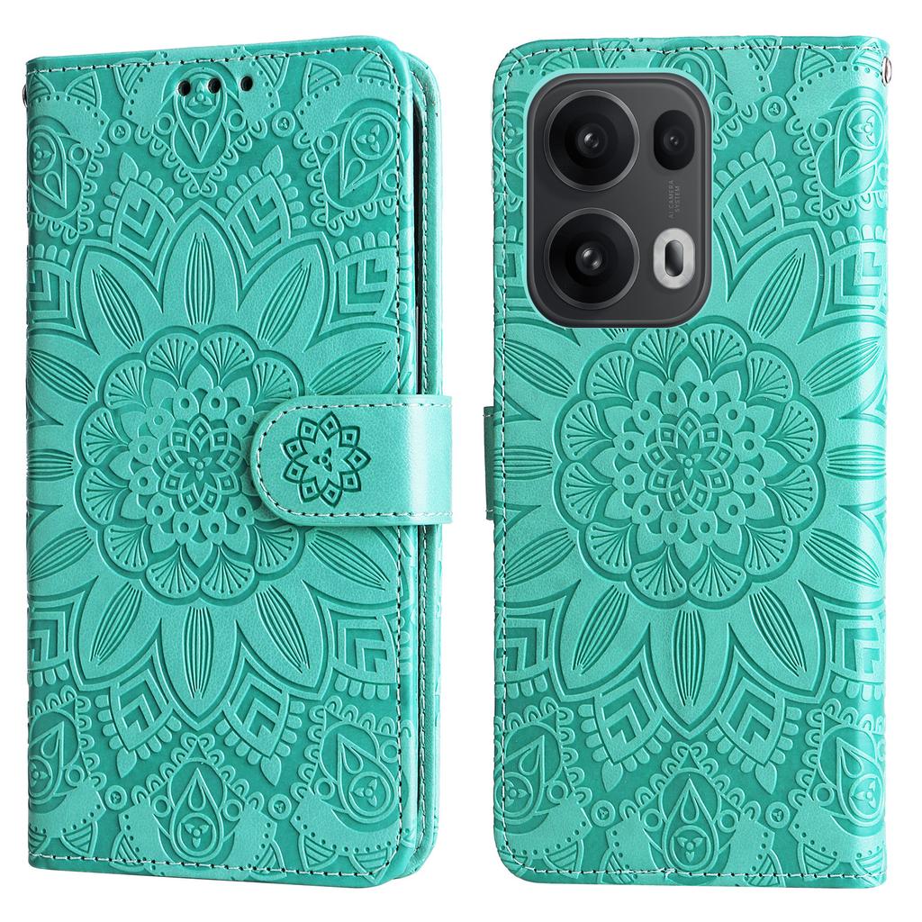 For Oppo Reno13 Pro 5G Case Sunflower Imprint Leather Wallet Phone Cover