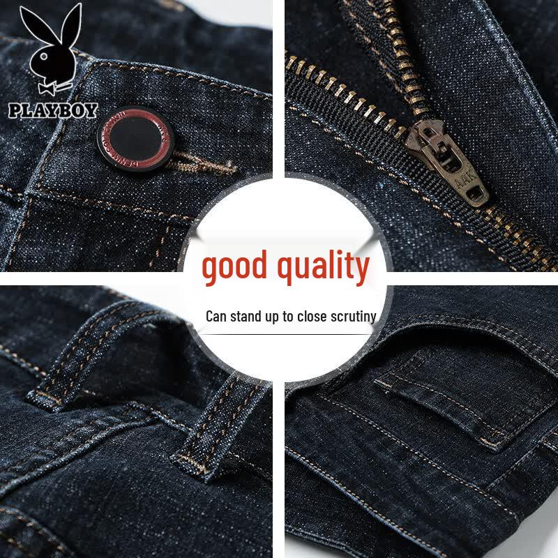 PLAYBOY Jeans droits décontractés d'été pour homme en Tencel