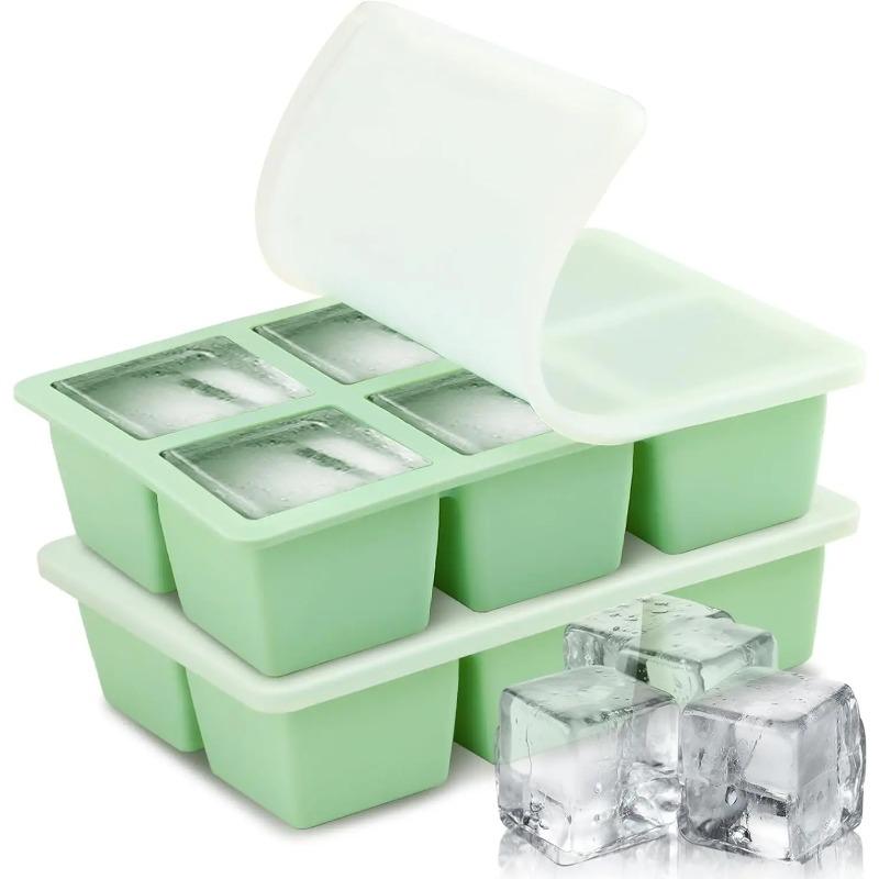 

Большая форма для кубиков льда для виски, 2 шт., силиконовые формы для кубиков льда, большая квадратная форма для приготовления кубиков льда для коктейлей и кофе