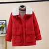 Women's Short Loose Lapel Strip Cotton Clothes, New Cotton-padded Clothes, Winter Warm Jacket