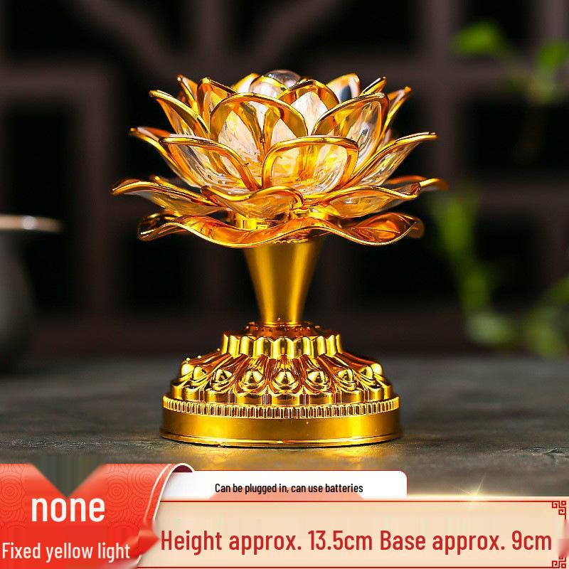 LED Seven-Colored Lotus Buddha Lamp - Rechargeable Guanyin Offering Light