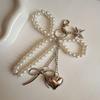 Delicate Bows Keychain Key Holder Featuring Pearls Accent And Starfish Design Fashionable Wallet Handbag Charm