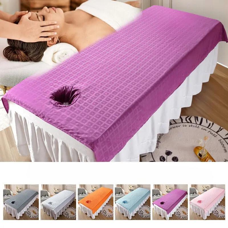 W/ or W/o Face Hole Body Spa Salon Bedspread Beauty Massage Bed Cover Sheet SPA Massage Bed Table CoverHome Decoration
