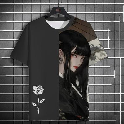 Men's Summer Ancient Style Casual T-shirt 3d Printing Anime Girls Ancient Style Princess Cut Printing Unisex Short Sleeve