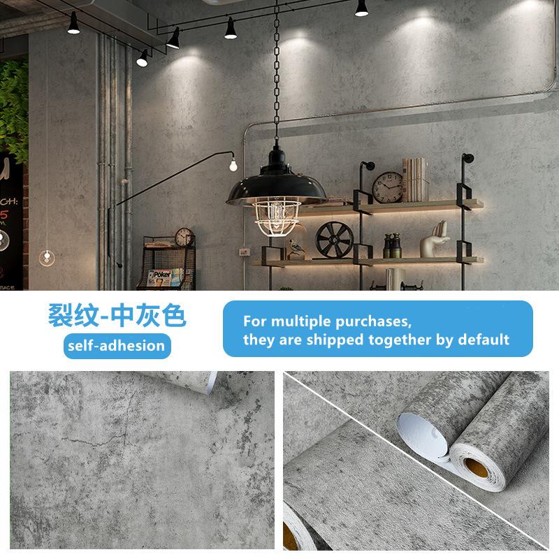 

Индустриальный Ветер Самоклеящиеся Обои Цементно-Серый Стикер Водонепроницаемые Ретро Старые Пятнистые Темно-Серые Обои 59cmx3m