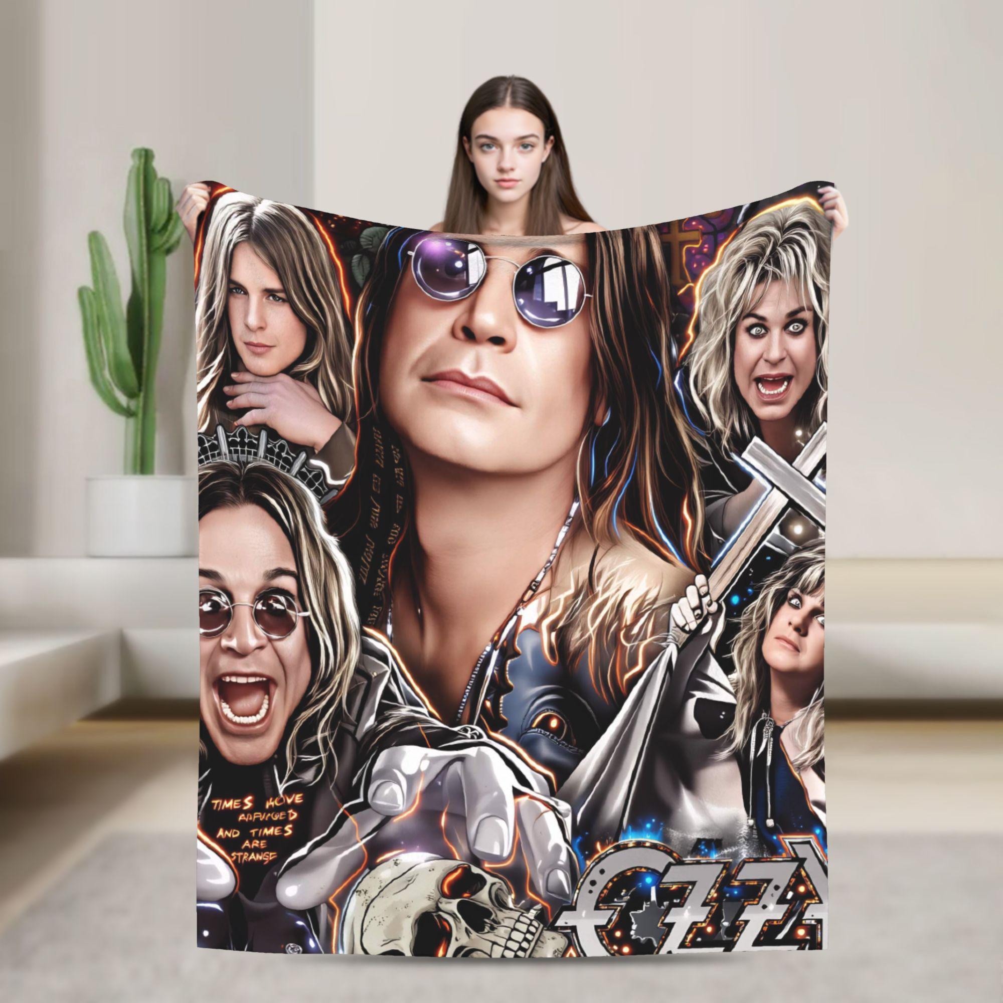 Ozzy Osbourne Poster Bedding Throws Warm Comfy Funny Blanket  For Living Room Travel Office Flannel Bedspread Bed Cover 130cmx150cm