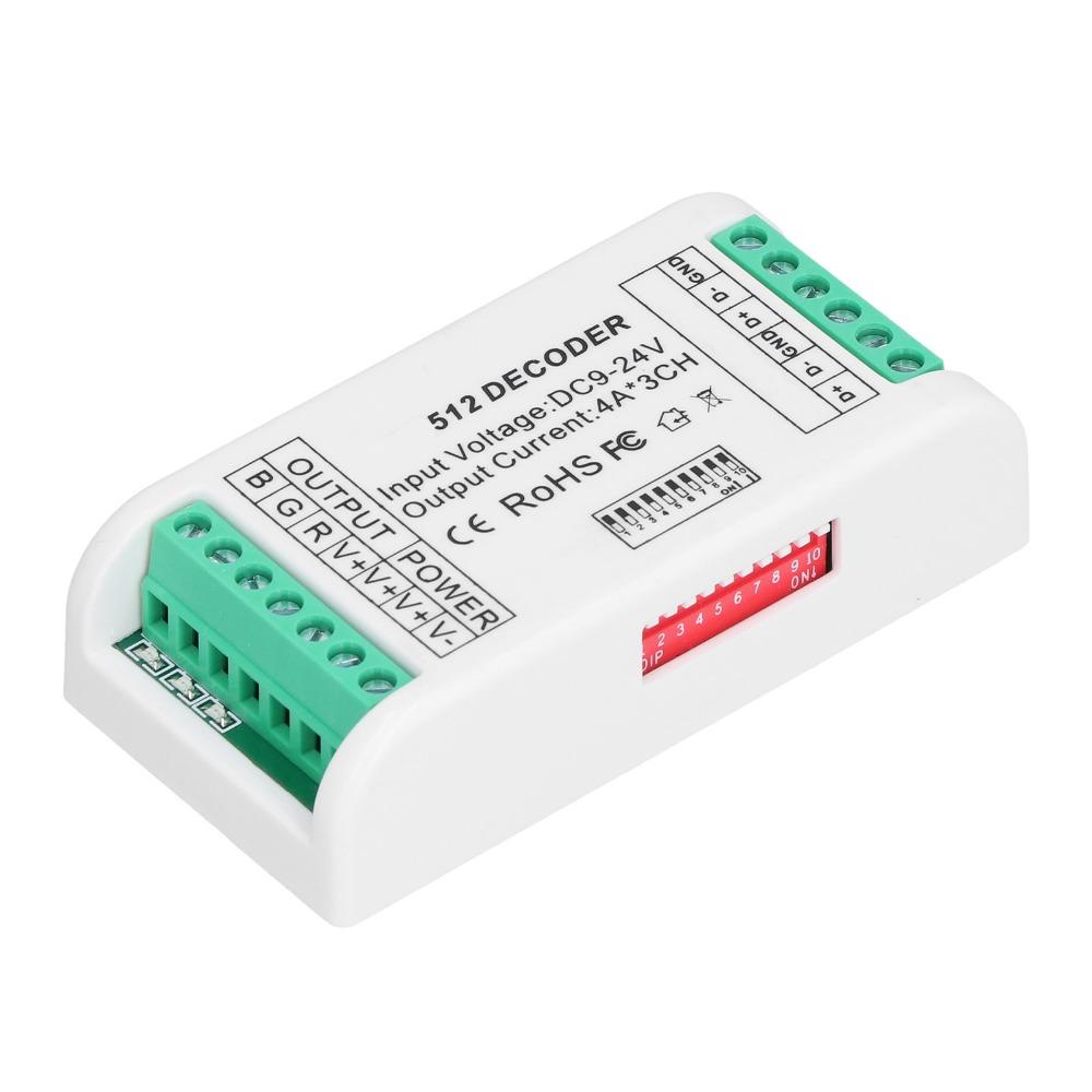 3 Channels LED Decoder Controller 9‑24V DC LED Strip Controller RGBW Decoder Wall Washer Light