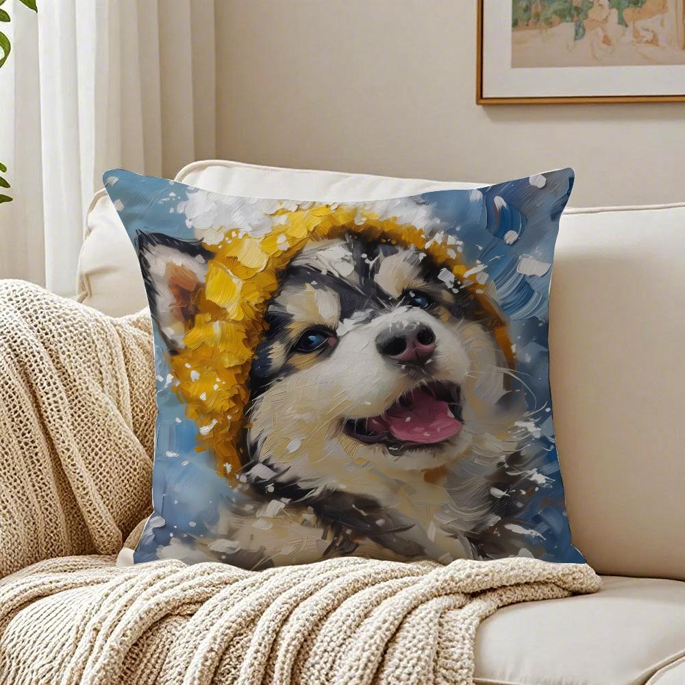 CUTE AAlaskan Malamutes Cushion Cover Pillowcase Antidustmite living Room Sofa Decor Cushion Room