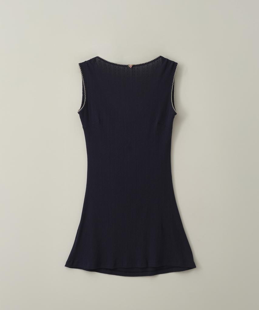 Limone Pointelle Dress / Navy