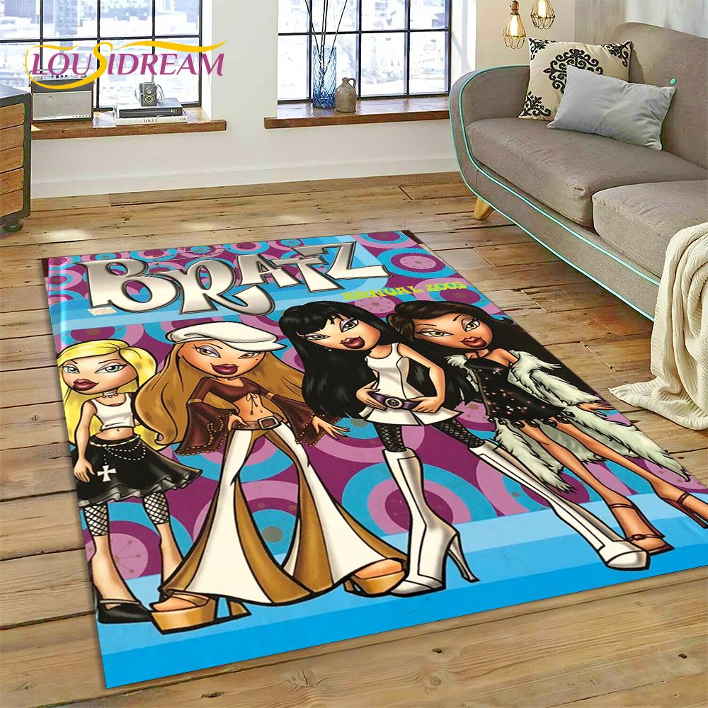 3D Cartoon Bratz Girlz Rock Game HD Carpet Rug for Home Living Room Bedroom Sofa Doormat Decor,kids Area Rug Non-slip Floor Mat