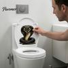 Chic Housewarming Gifts Funny Snake Toilet Lid Decal, Cartoon Sticker, Waterproof Decorations Wall Art Decor for Bathroom, Restroom, Fridge,