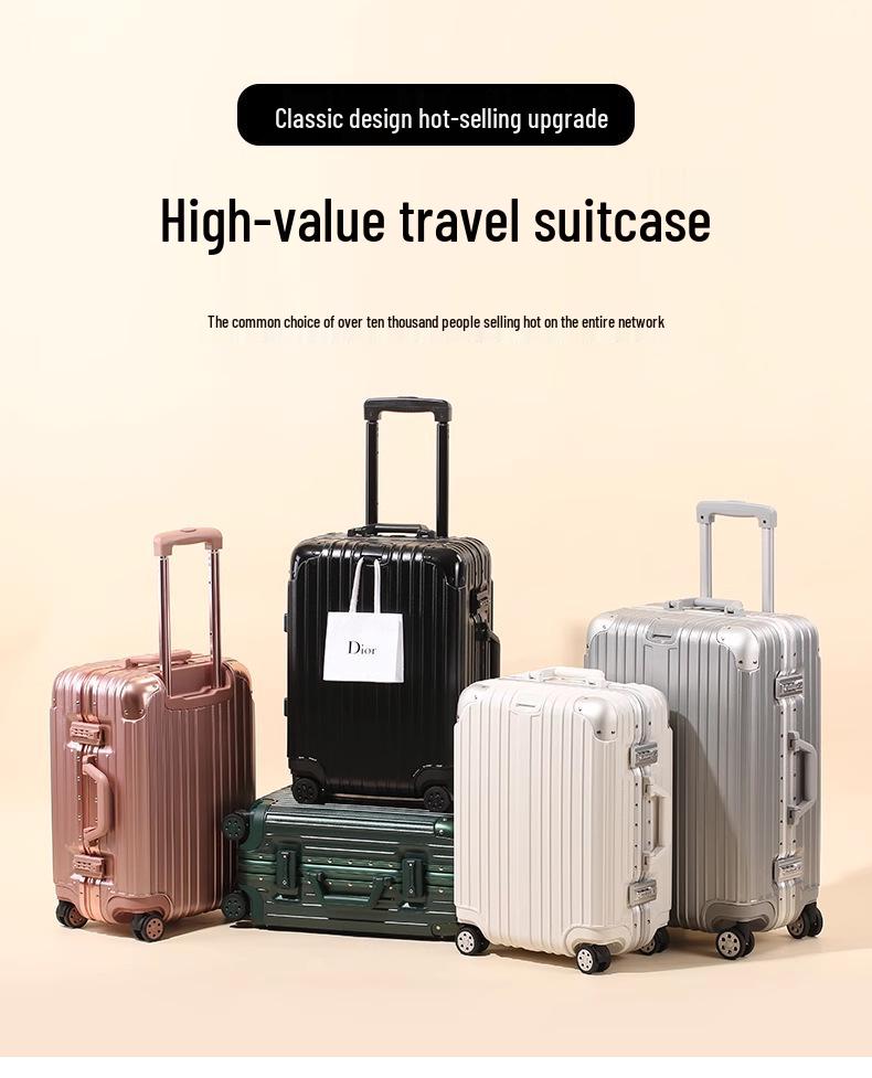 20-Inch Unisex Carry-On Suitcase with Aluminum-Magnesium Alloy, Combination Lock & Universal Wheels