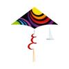 Colorful Rainbow Triangle Kite for Kids with Spiral Tail