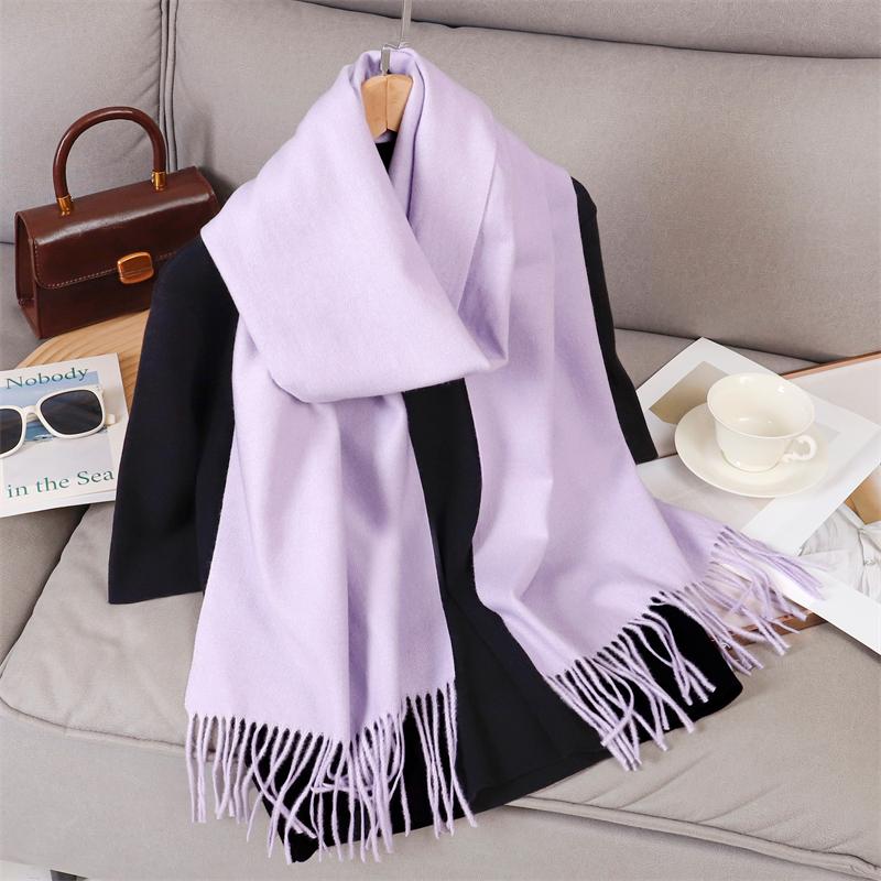 69 Colors Winter Scarf for Women Warm Cashmere Scarves Hijab Solid Lady Long Shawl Wrap Female Pashmina Bandana Poncho Stoles