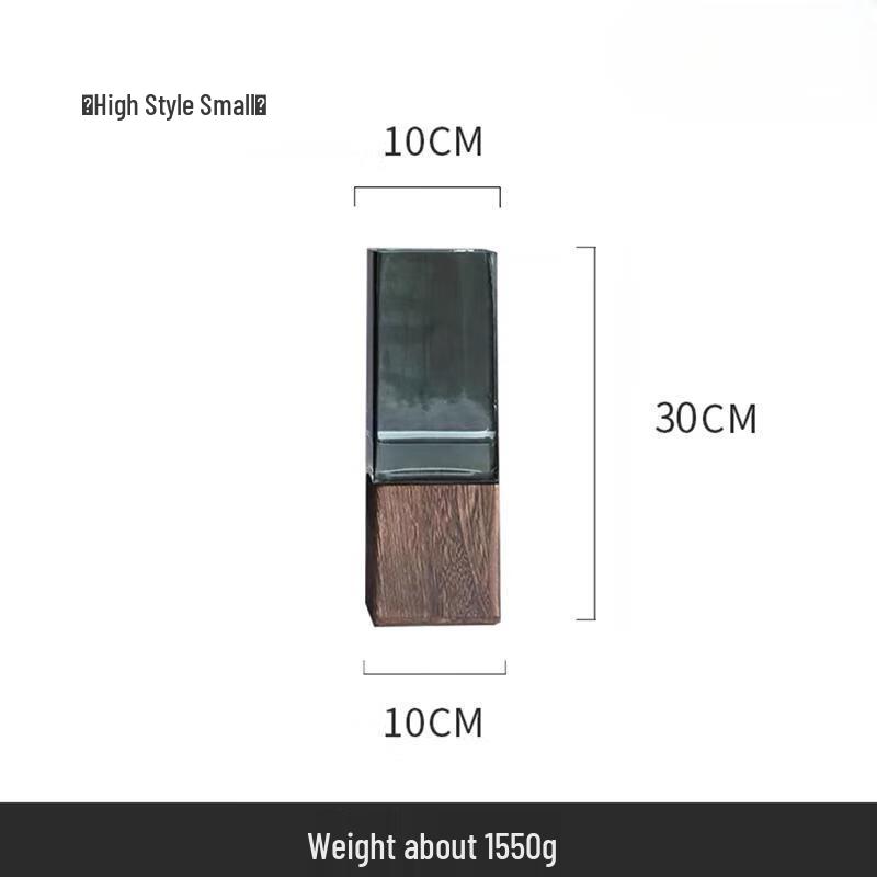 

Элегантная декоративная ваза из стекла и дерева