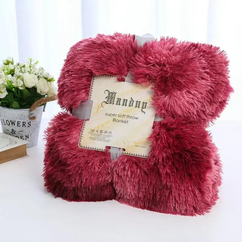 Double Layer Plush Warm Winter Throw Blanket Home Bedspread on The Bed Plaid Chair Towel Sofa Cover Lamb Bed Blankets and Throws