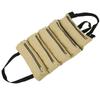 Canvas Tool Roll Up Pouch With 5 Zipper Pockets Tool Organizer Tool Roll Up Bag  Car Camping