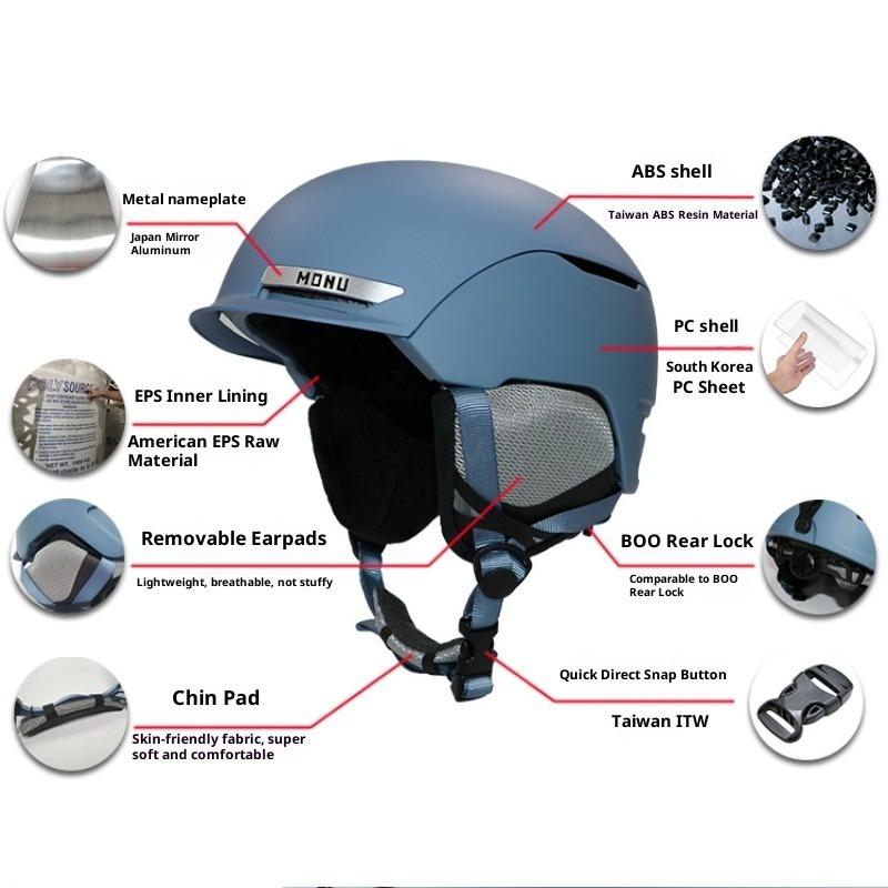 Ski Helmet Integrated Molding Men's and Women's Single and Double Board Indoor and Outdoor Safety Anti-collision Warm Ski Helmet Equipment