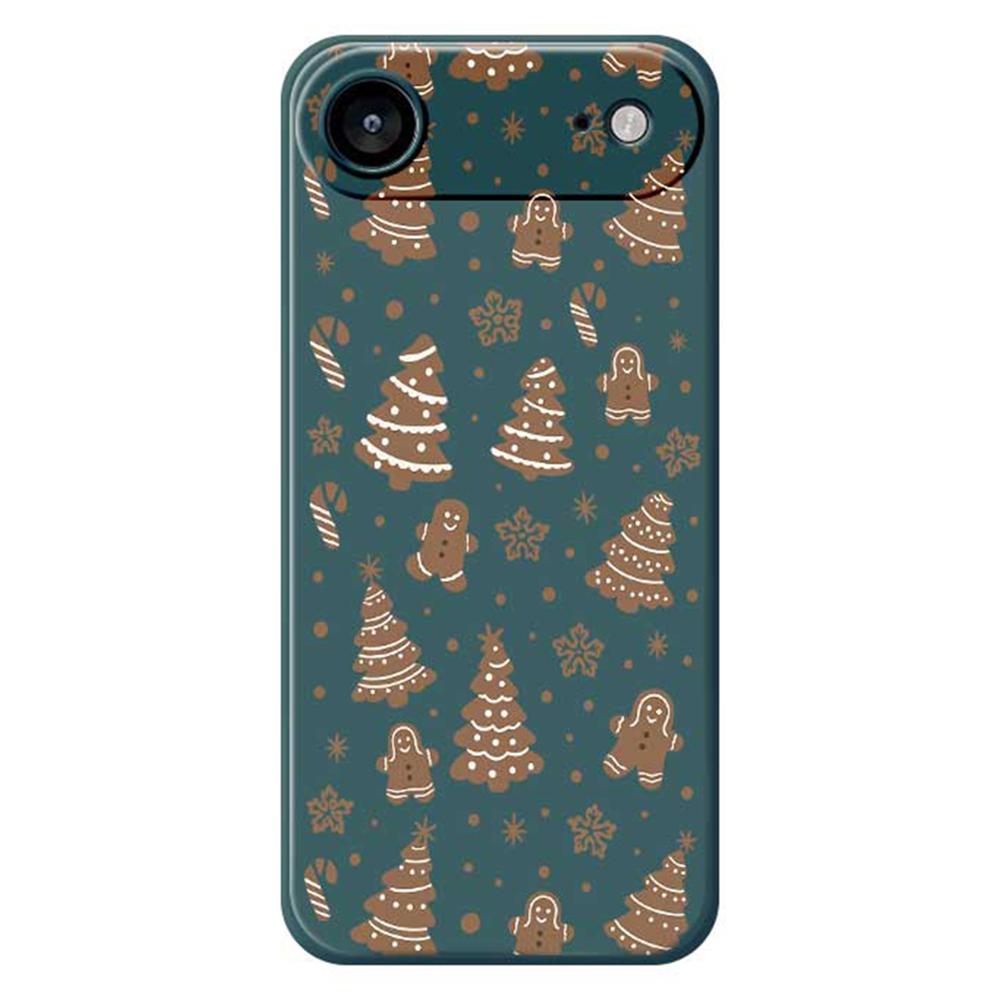 

For iPhone 17 Air Case Christmas Gingerbread Pattern Printing Straight Edge TPU Phone Back Cover Green